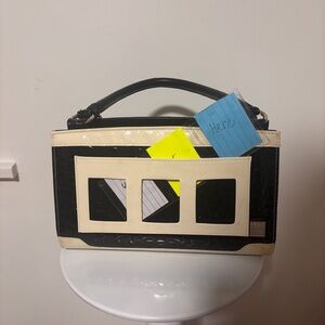 Miche Cassidy Shoulder Bag - Black/Cream - Patent Leather - Art Gallery